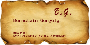 Bernstein Gergely névjegykártya